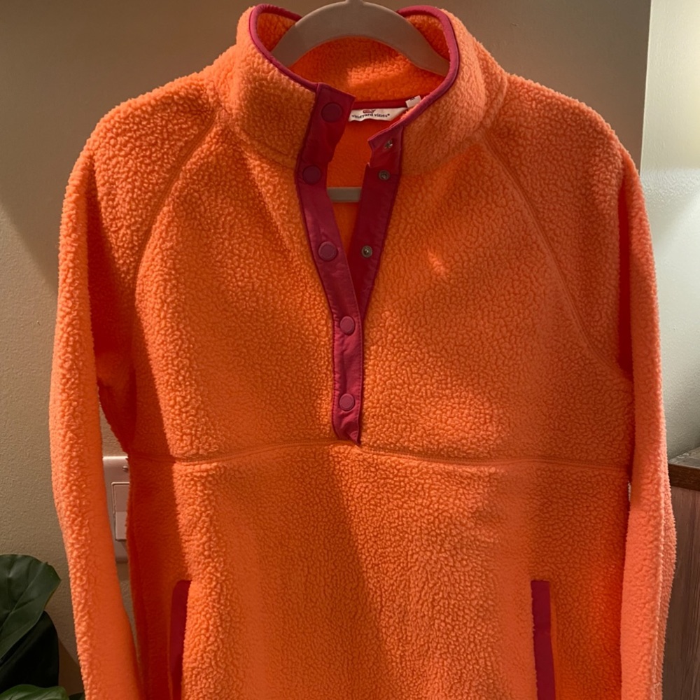 Orange Vineyard Vines Quarter-Snap Fleece
